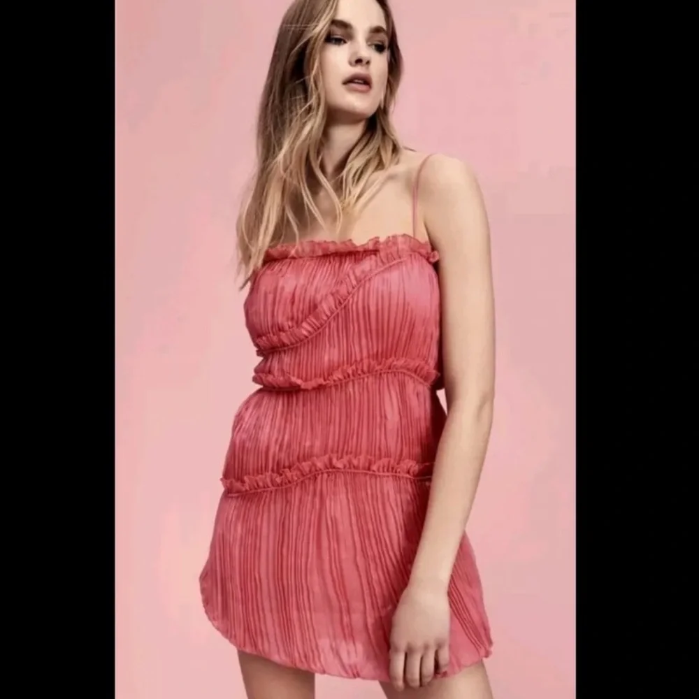 Free People Elegant Pink Pleated Dress